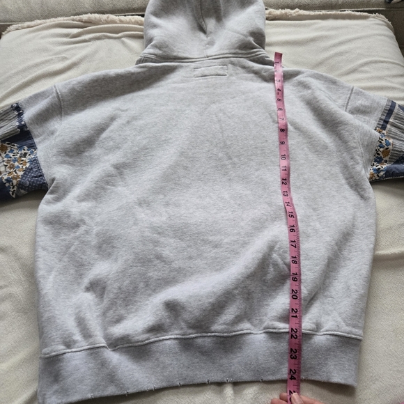 Abercrombie & Fitch Gray Hoodie with Patchwork Sleeves Size XS - Picture 5 of 5